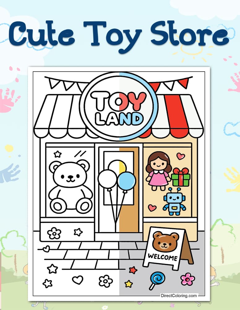 Cute Toy Store Coloring Pages